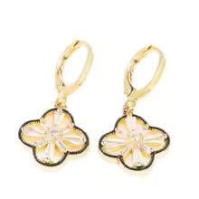 Elyra™ “Luck” Golden Earrings with Radiant White Gemstone