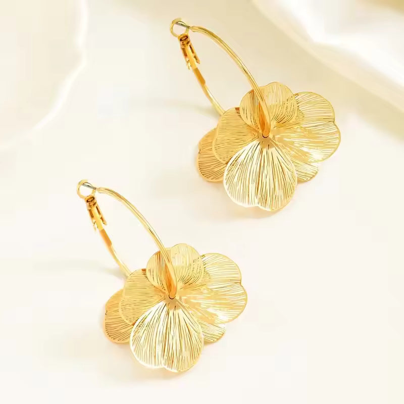Aurora” Sculpted Floral Hoops Earrings